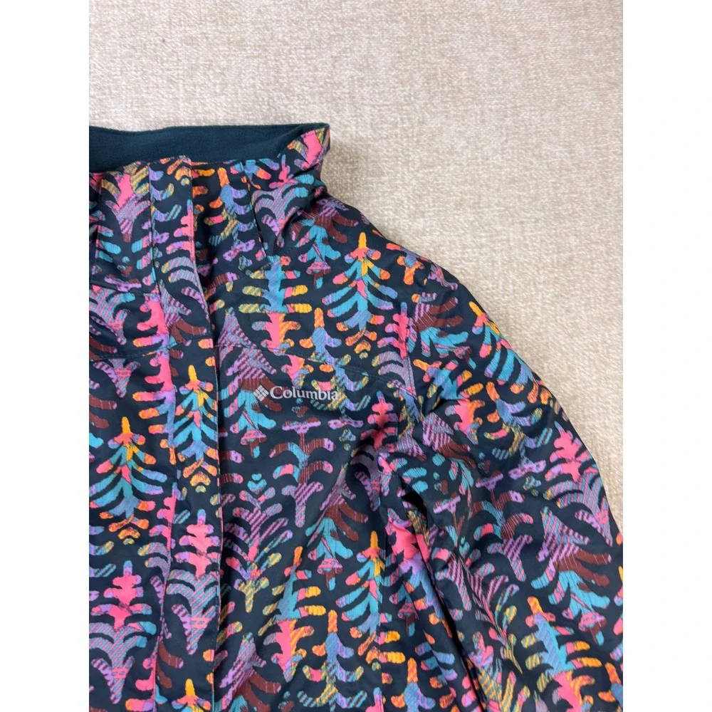 Columbia Girls Interchange Omni-Heat Jacket L 14/16 Multicolor Tree Print